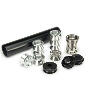 1.25"OD 6.9"L Solvent Trap Fuel Filter 1/2×28+5/8×24 K Cup 1x SS Cup,7x Alu Cups + Trilug 3 Lug +1/2×28 or 5/8×24 Adapter Combo