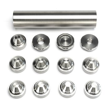 7.8" Titanium Solvent Trap Fuel Filter – 1.5" OD, 1.375x24, 1/2x28 + 5/8x24