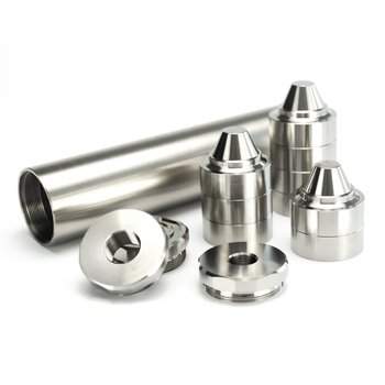 7.8" Titanium Solvent Trap Fuel Filter – 1.5" OD, 1.375x24, 1/2x28 + 5/8x24