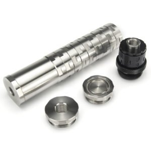 7"L 1.5"OD Dodecagonal Stainless Steel Modular Solvent Trap 5/8×24+1/2×28 1.375×24 MST+ 13.5x1LH,1/2×28,9/16×24,.578×28 Booster