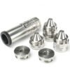 7"L 1.5"OD Dodecagonal Stainless Steel Modular Solvent Trap 5/8×24+1/2×28 1.375×24 MST+ 13.5x1LH,1/2×28,9/16×24,.578×28 Booster