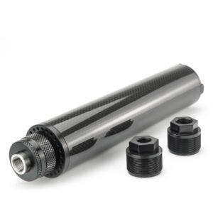 8.85"L 1.85"OD Carbon Fiber Modular Solvent Trap MST 8x Aluminum Cups 1/2×28,5/8×24 with 1/2×28,.578×28.9/16×24,13.5x1LH Booster