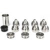 7"L 1.5"OD Dodecagonal Stainless Steel Modular Solvent Trap 5/8×24+1/2×28 1.375×24 MST+ 13.5x1LH,1/2×28,9/16×24,.578×28 Booster