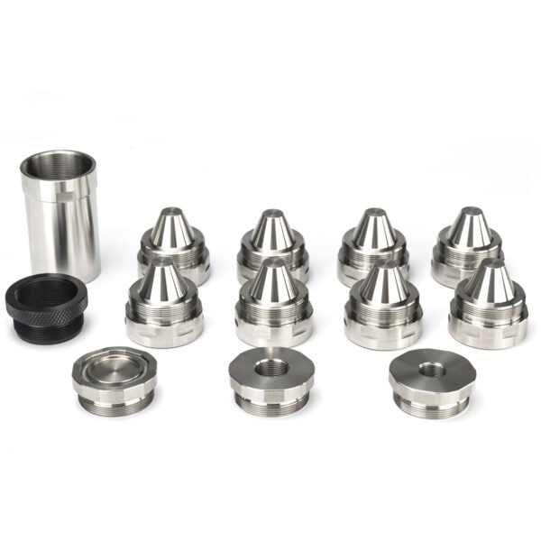 7"L 1.5"OD Dodecagonal Stainless Steel Modular Solvent Trap 5/8×24+1/2×28 1.375×24 MST+ 13.5x1LH,1/2×28,9/16×24,.578×28 Booster