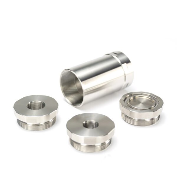 7"L 1.5"OD Dodecagonal Stainless Steel Modular Solvent Trap 5/8×24+1/2×28 1.375×24 MST+ 13.5x1LH,1/2×28,9/16×24,.578×28 Booster