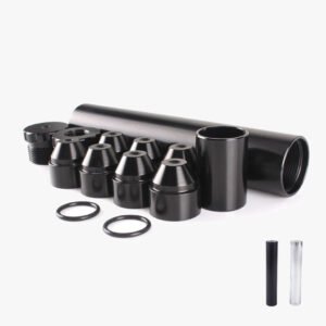 6″Lx1.05″OD Aluminum Solvent Trap Kit with Dry Storage Cups (1/2×28 or 5/8×24)