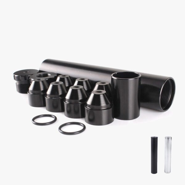 6″Lx1.05″OD Aluminum Solvent Trap Kit with Dry Storage Cups (1/2×28 or 5/8×24)