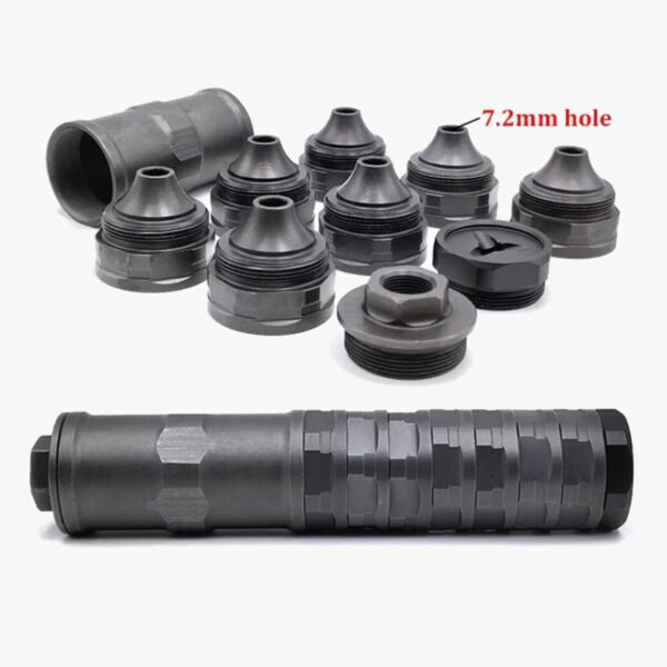 6.6inch Modular Solvent Trap Stainless Steel Booster Inside 7.2mm Hole .28Cal